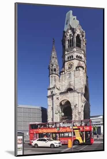 Kaiser Wilhelm Memorial Church and Sightseeing Bus at the Kurfurstendamm, Berlin, Germany-Markus Lange-Mounted Photographic Print