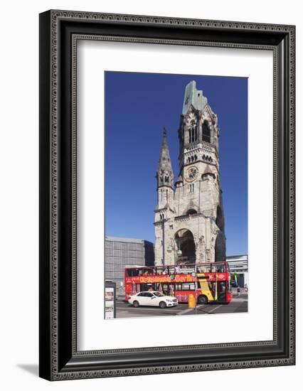 Kaiser Wilhelm Memorial Church and Sightseeing Bus at the Kurfurstendamm, Berlin, Germany-Markus Lange-Framed Photographic Print