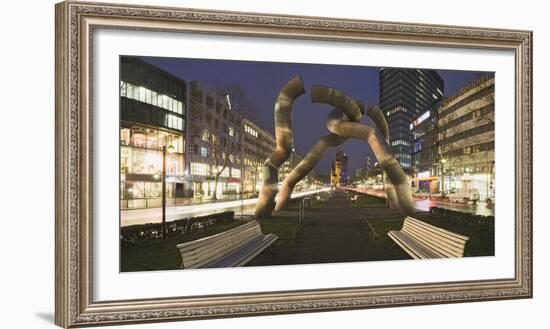 Kaiser Wilhelm Memorial Church, Europa Centre and Sculpture at Kurfurstendamm, Berlin, Germany-null-Framed Photographic Print