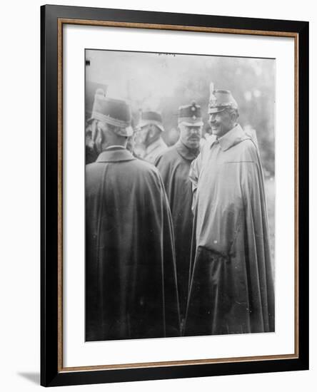 Kaiser Wilhelm with his troops, 1914-18-null-Framed Photographic Print