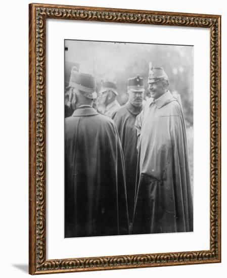 Kaiser Wilhelm with his troops, 1914-18-null-Framed Photographic Print