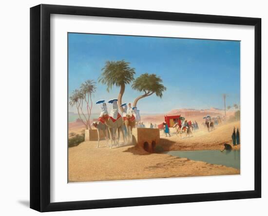 Kaiserin Eugénie besucht die Pyramiden-Charles-Theodore Frère-Framed Giclee Print