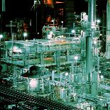 Oil Refinery At Night-Kaj Svensson-Premium Photographic Print