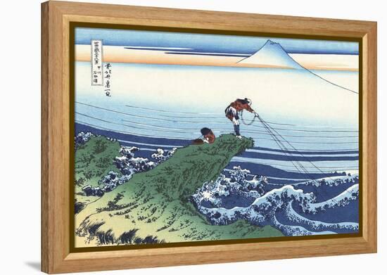 Kajikazawa in Kai Province-Katsushika Hokusai-Framed Premier Image Canvas