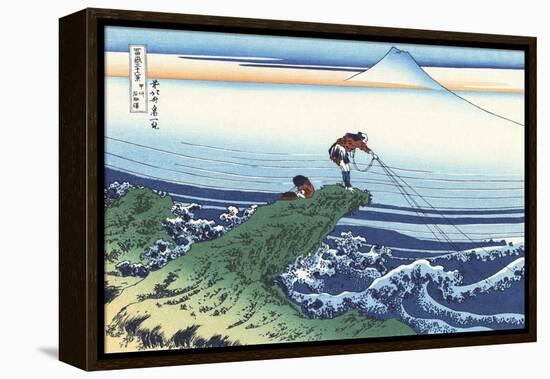 Kajikazawa in Kai Province-Katsushika Hokusai-Framed Premier Image Canvas