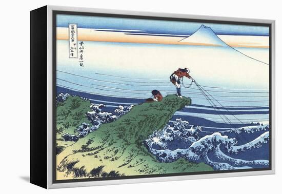 Kajikazawa in Kai Province-Katsushika Hokusai-Framed Premier Image Canvas