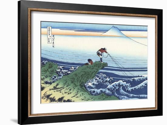 Kajikazawa in Kai Province-Katsushika Hokusai-Framed Premium Giclee Print