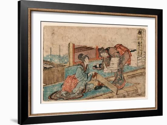 Kakegawa-Katsushika Hokusai-Framed Giclee Print