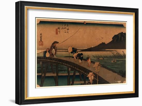 Kakegawa-Utagawa Hiroshige-Framed Giclee Print