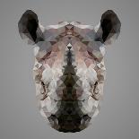 Rhinoceros Low Poly Portrait-kakmyc-Art Print