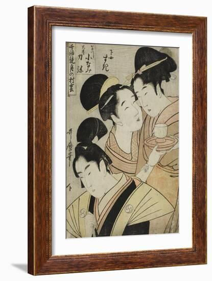 Kakogawa Konami, Oboshi Rikiya and the Maidservant Suki, C.1798-1800-Kitagawa Utamaro-Framed Giclee Print