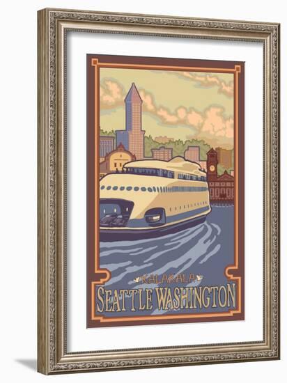 Kalakala Ferry, Seattle, Washington-Lantern Press-Framed Art Print