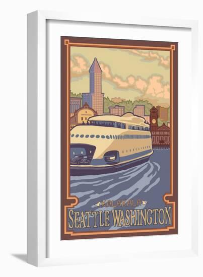 Kalakala Ferry, Seattle, Washington-Lantern Press-Framed Art Print