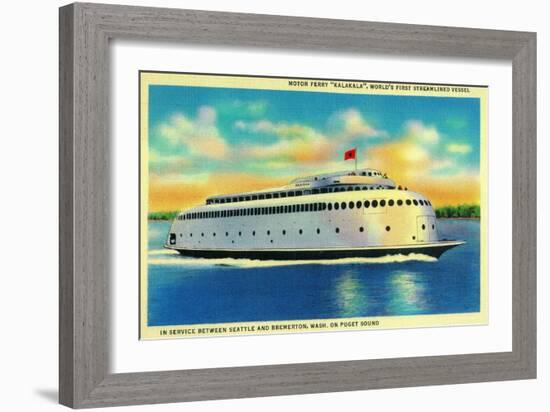 Kalakala Ferry, World's First Streamlined Vessel, Seattle - Seattle, WA-Lantern Press-Framed Art Print