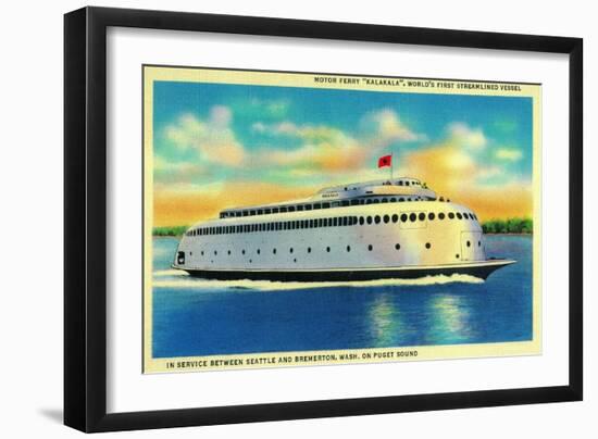 Kalakala Ferry, World's First Streamlined Vessel, Seattle - Seattle, WA-Lantern Press-Framed Art Print