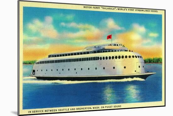 Kalakala Ferry, World's First Streamlined Vessel, Seattle - Seattle, WA-Lantern Press-Mounted Art Print