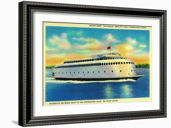 Kalakala Ferry, World's First Streamlined Vessel, Seattle - Seattle, WA-Lantern Press-Framed Art Print