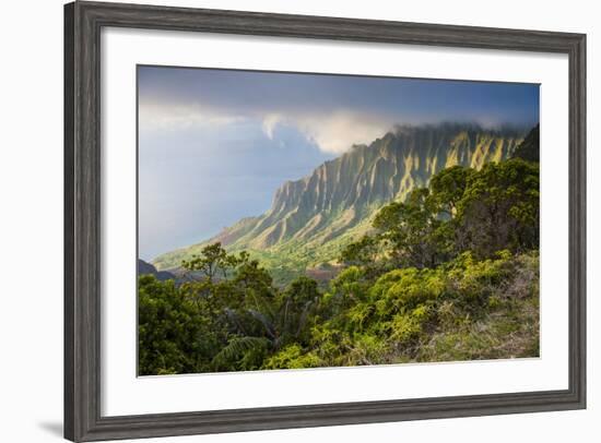 Kalalau Lookout over the Napali Coast from the Kokee State Park-Michael Runkel-Framed Photographic Print