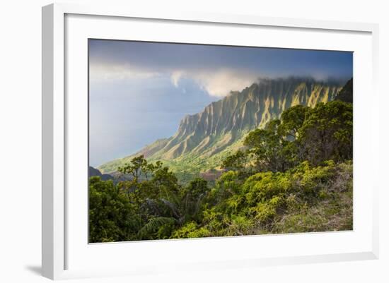 Kalalau Lookout over the Napali Coast from the Kokee State Park-Michael Runkel-Framed Photographic Print