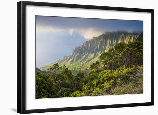 Kalalau Lookout over the Napali Coast from the Kokee State Park-Michael Runkel-Framed Photographic Print