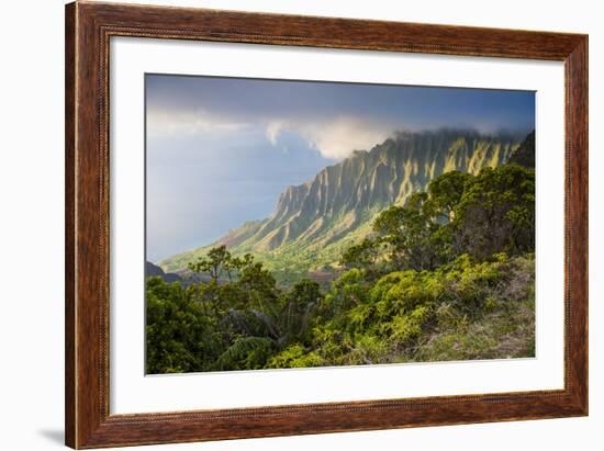 Kalalau Lookout over the Napali Coast from the Kokee State Park-Michael Runkel-Framed Photographic Print