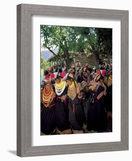 Kalash Women, Rites of Spring, Joshi, Bumburet Valley, Pakistan, Asia-Upperhall Ltd-Framed Photographic Print