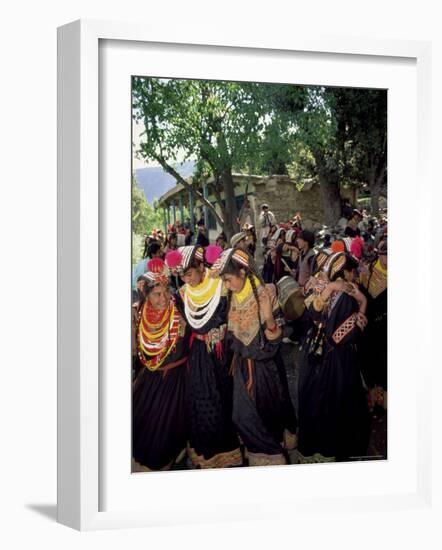 Kalash Women, Rites of Spring, Joshi, Bumburet Valley, Pakistan, Asia-Upperhall Ltd-Framed Photographic Print