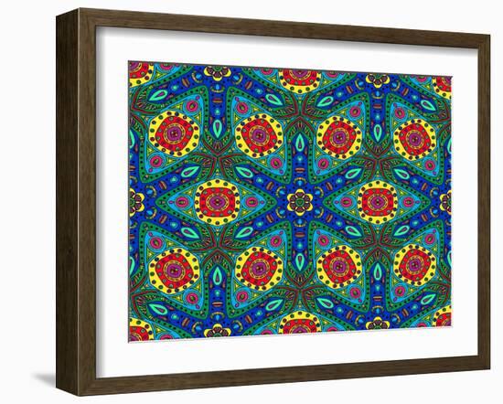 Kaleidoscope Color Pattern-natbasil-Framed Art Print