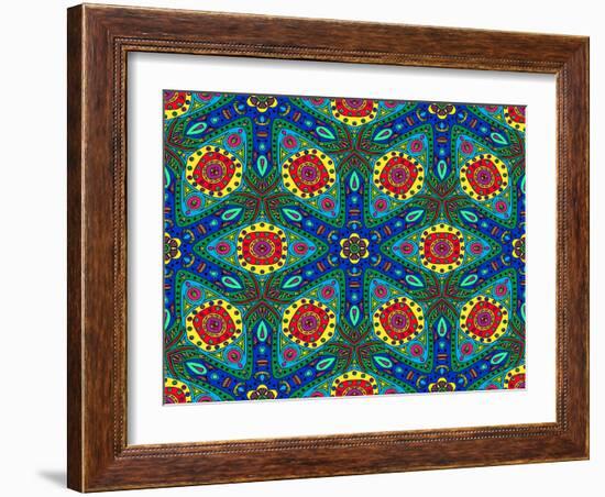 Kaleidoscope Color Pattern-natbasil-Framed Art Print