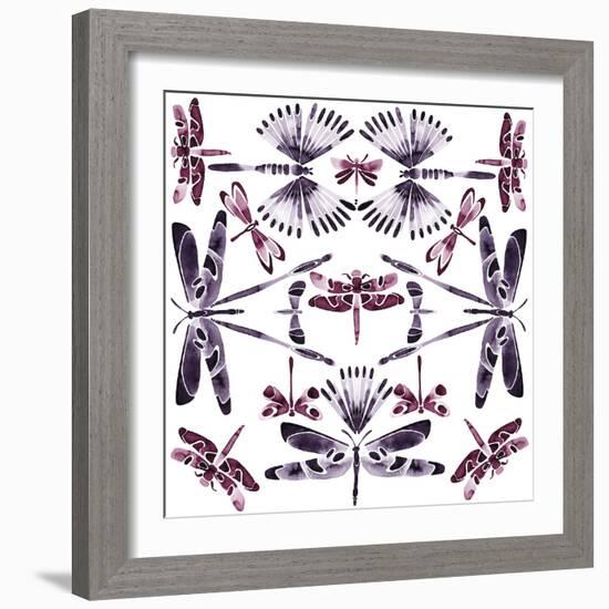 Kaleidoscope Dragonflies-Kristine Hegre-Framed Giclee Print