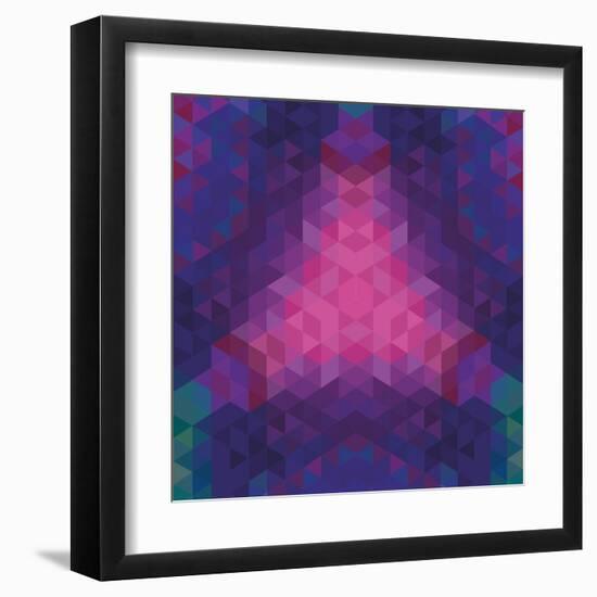 Kaleidoscope Geometric Dark Pattern-shumo4ka-Framed Art Print