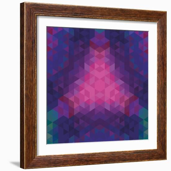 Kaleidoscope Geometric Dark Pattern-shumo4ka-Framed Art Print