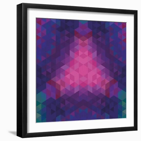 Kaleidoscope Geometric Dark Pattern-shumo4ka-Framed Art Print