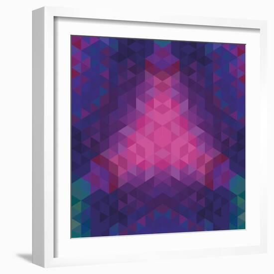 Kaleidoscope Geometric Dark Pattern-shumo4ka-Framed Art Print