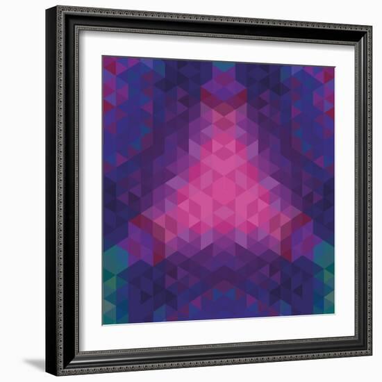 Kaleidoscope Geometric Dark Pattern-shumo4ka-Framed Art Print