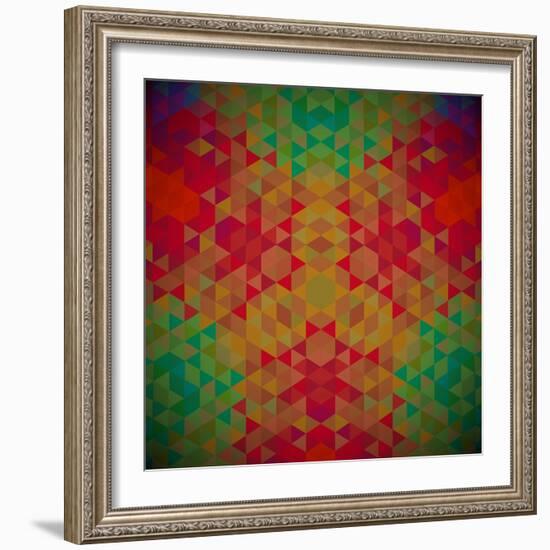 Kaleidoscope Geometric Dark Pattern-shumo4ka-Framed Art Print