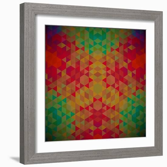 Kaleidoscope Geometric Dark Pattern-shumo4ka-Framed Art Print