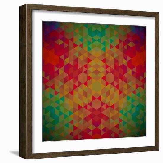 Kaleidoscope Geometric Dark Pattern-shumo4ka-Framed Art Print