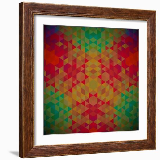 Kaleidoscope Geometric Dark Pattern-shumo4ka-Framed Art Print