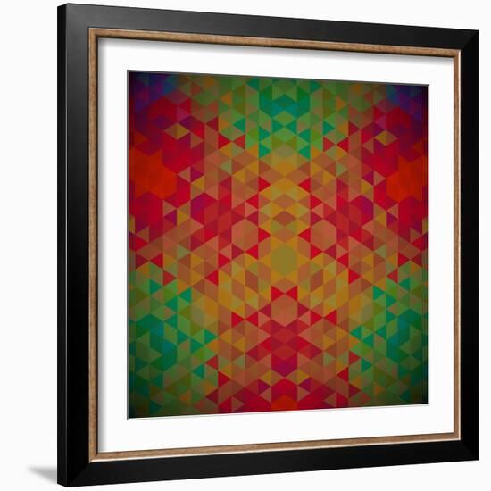 Kaleidoscope Geometric Dark Pattern-shumo4ka-Framed Art Print