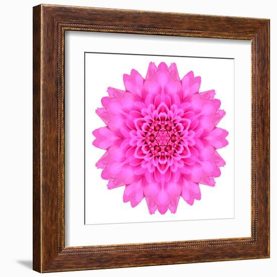 Kaleidoscopic Chrystanthemum Flower Mandala-tr3gi-Framed Art Print