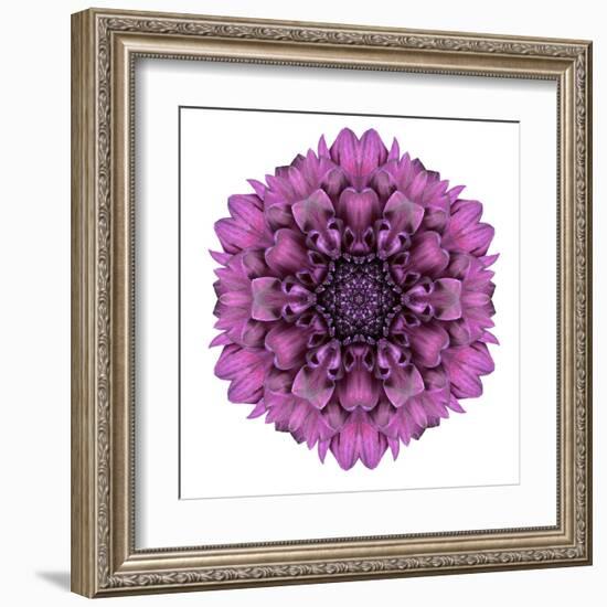 Kaleidoscopic Chrystanthemum Flower Mandala-tr3gi-Framed Art Print