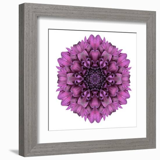 Kaleidoscopic Chrystanthemum Flower Mandala-tr3gi-Framed Art Print