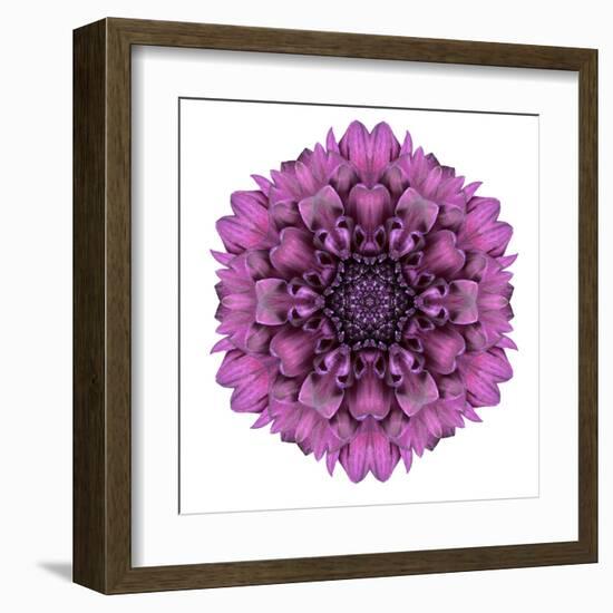 Kaleidoscopic Chrystanthemum Flower Mandala-tr3gi-Framed Art Print