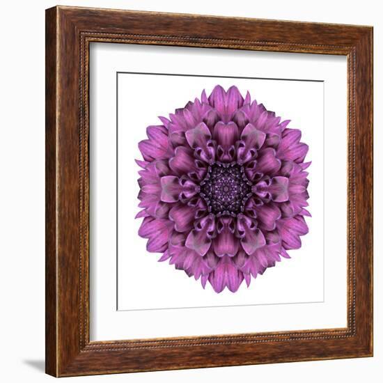 Kaleidoscopic Chrystanthemum Flower Mandala-tr3gi-Framed Art Print