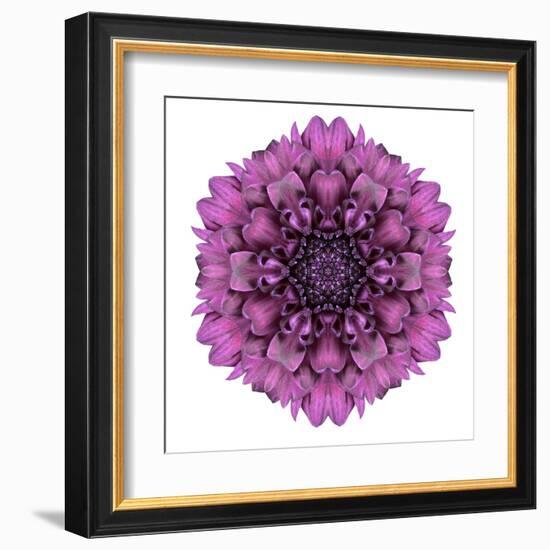 Kaleidoscopic Chrystanthemum Flower Mandala-tr3gi-Framed Art Print