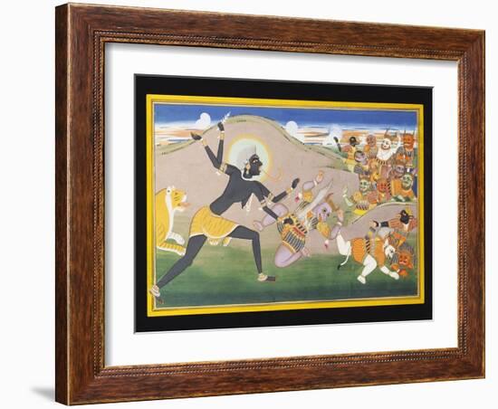 Kali Slaying Demons, C.1800-1820-null-Framed Giclee Print