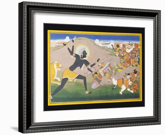 Kali Slaying Demons, C.1800-1820-null-Framed Giclee Print