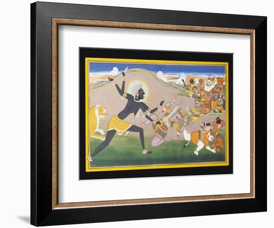 Kali Slaying Demons, C.1800-1820-null-Framed Giclee Print