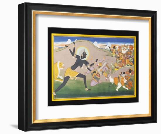 Kali Slaying Demons, C.1800-1820-null-Framed Giclee Print